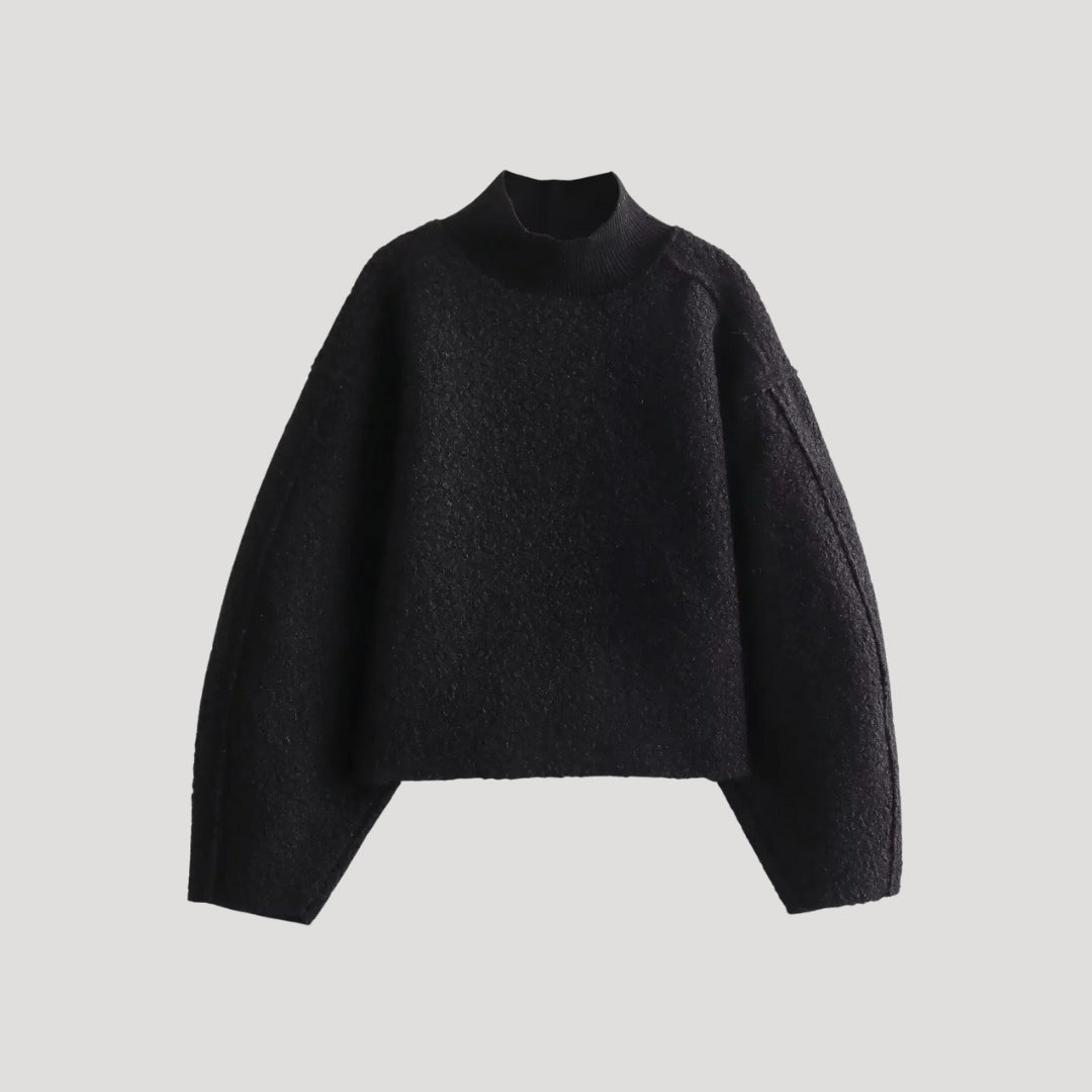 Women textured high-neck sweater