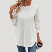 Women’s long sleeve textured tunic casual top