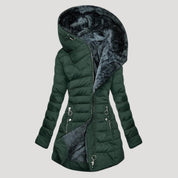 Winter hooded puffer coat