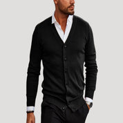 Men’s lightweight v neck button knit cardigan