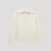 Women ribbed zip-up sweater