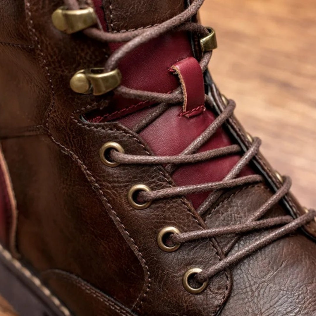 Men’s brown lace up leather ankle boots