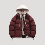 Men’s quilted puffer winter jacket with hood