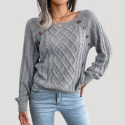 Women’s cable knit jumper soft knitted winter style