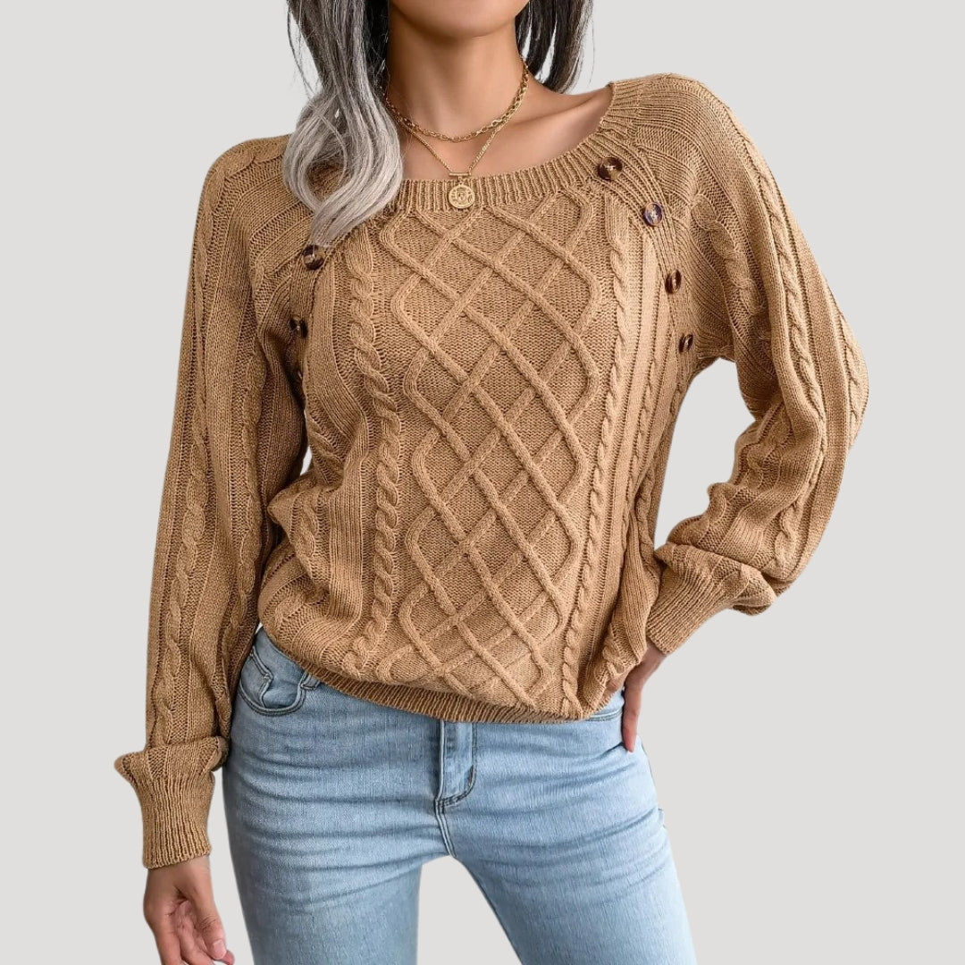 Women’s cable knit jumper soft knitted winter style