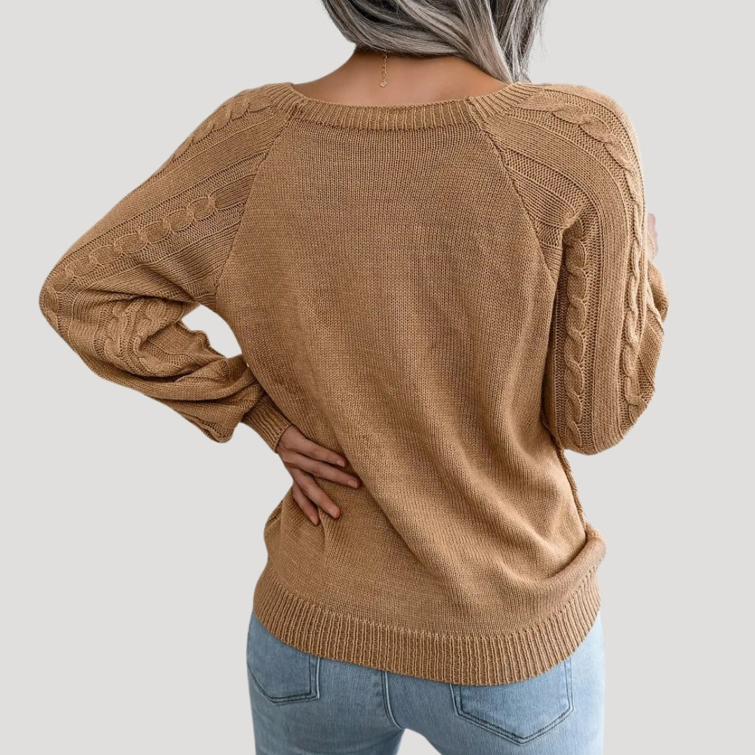 Women’s cable knit jumper soft knitted winter style