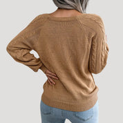 Women’s cable knit jumper soft knitted winter style