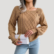 Women’s cable knit jumper soft knitted winter style