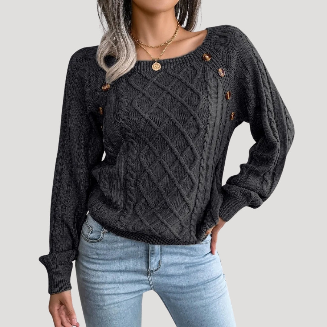 Women’s cable knit jumper soft knitted winter style