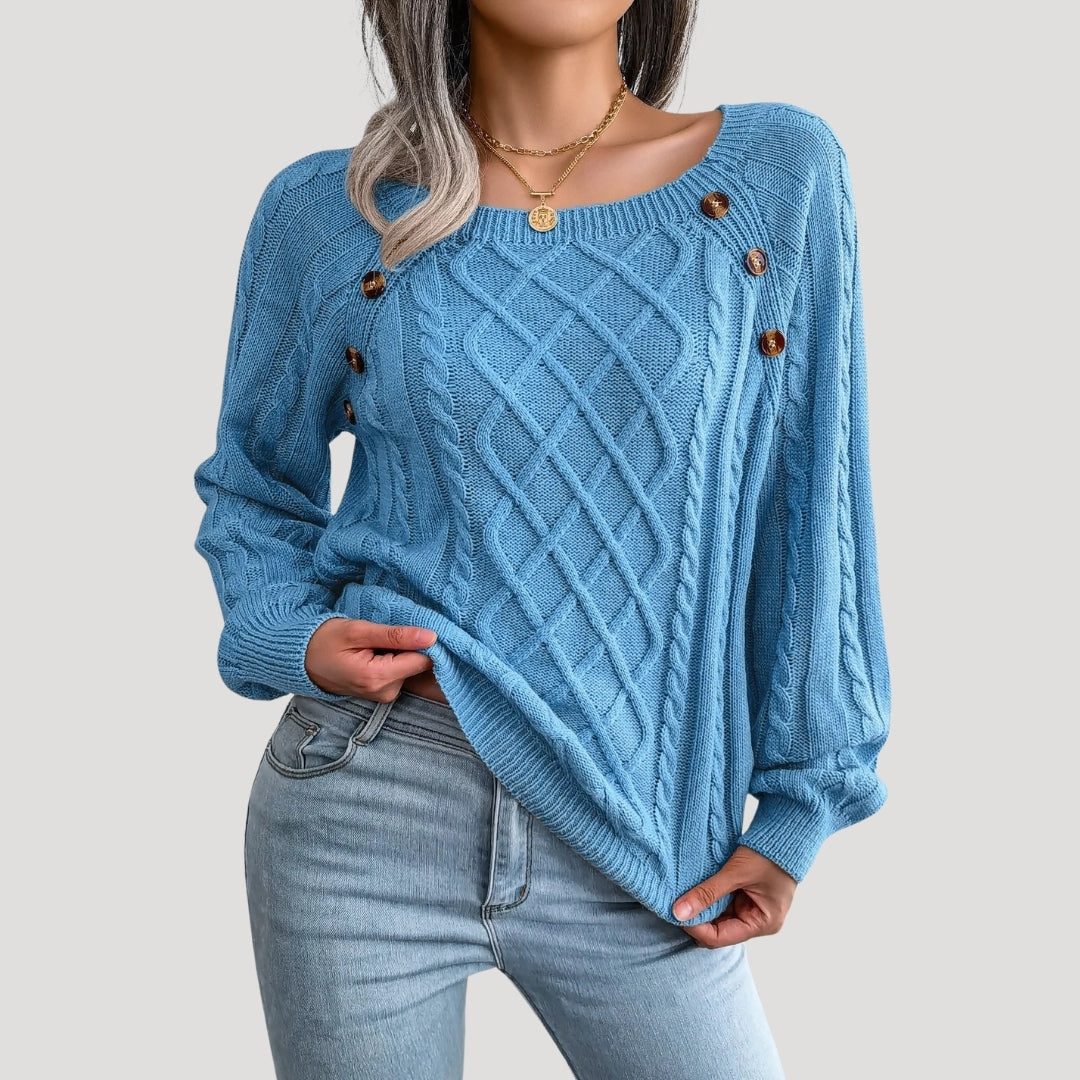 Women’s cable knit jumper soft knitted winter style