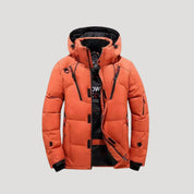 Men waterproof hooded puffer jacket