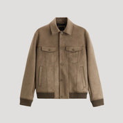 Men’s suede bomber jacket smart casual winter style