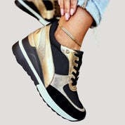 Women’s wedge platform lace up casual trainers