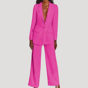 Women's blazer and trousers set wide leg suit co ord