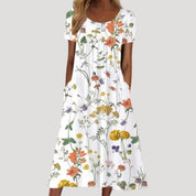 Women’s floral short sleeve midi summer dress