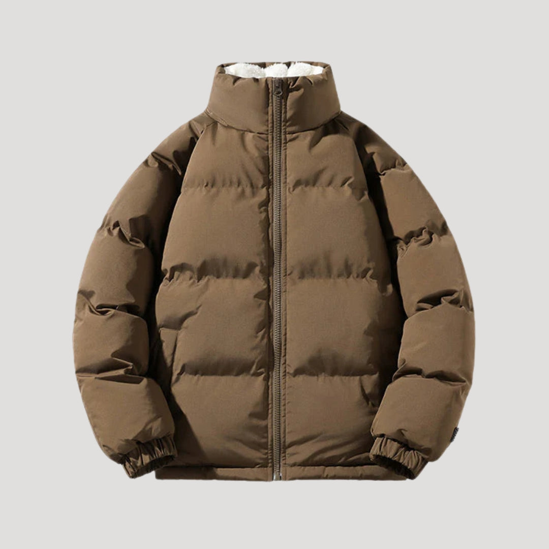 Fleece-lined puffer jacket