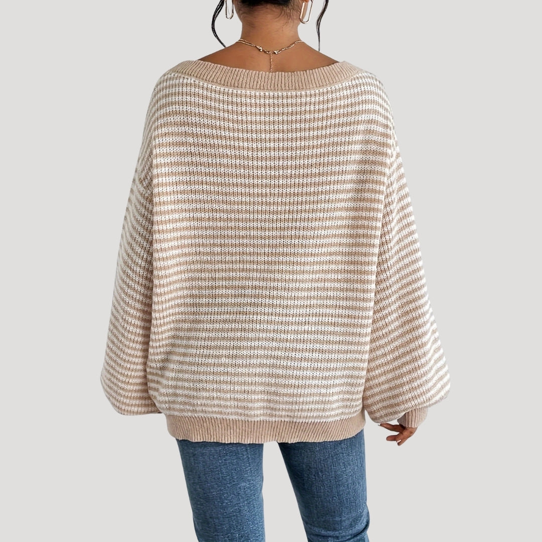 Women's oversized striped knit jumper sweater