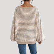 Women's oversized striped knit jumper sweater
