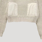 Women chunky knit pocket sweater