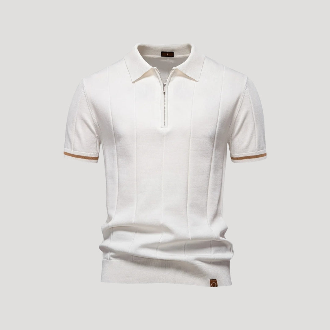 Men's summer knitted short sleeve polo shirt