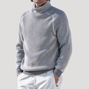 Men’s ribbed knit turtleneck high neck winter jumper