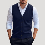 Men’s knitted v neck button waistcoat vest