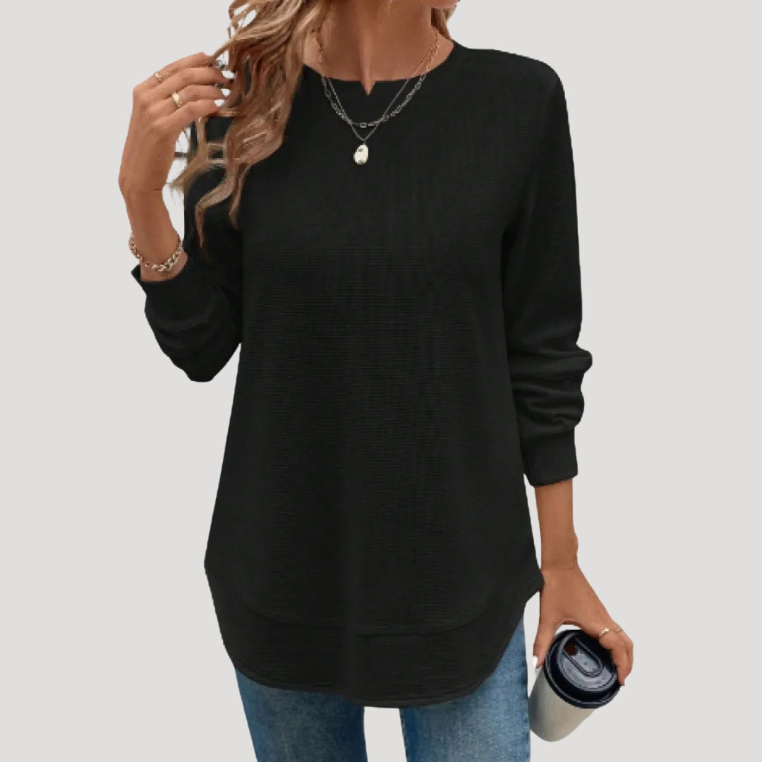 Women’s long sleeve textured tunic casual top