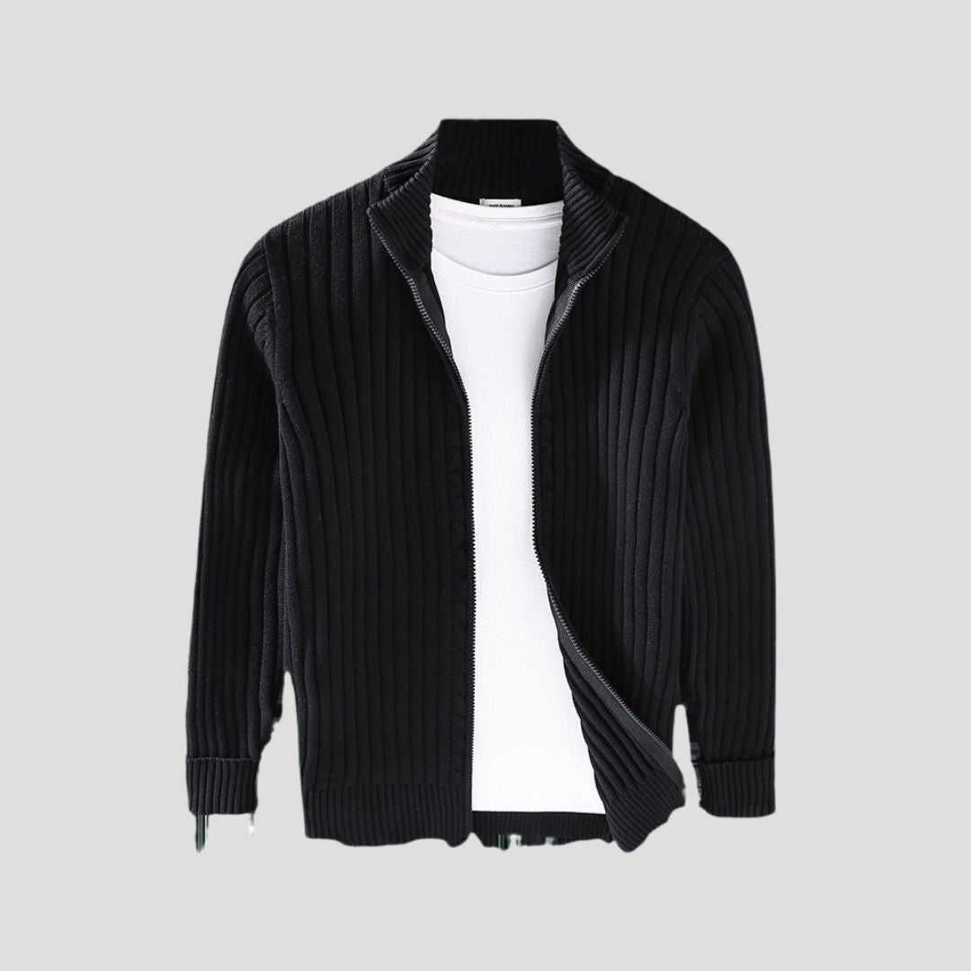 Men’s chunky knit winter zip up cardigan jacket