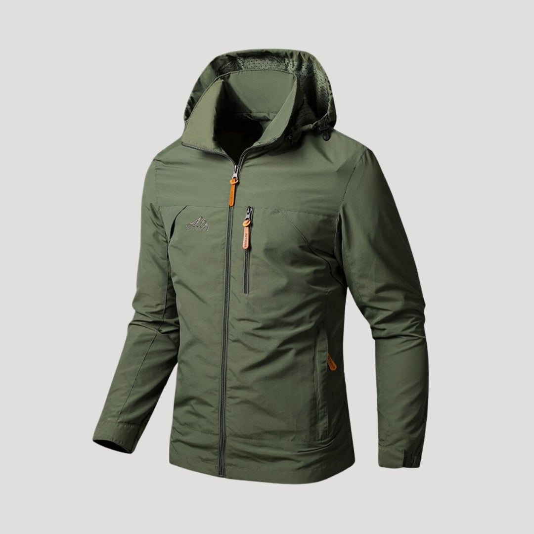 Men’s waterproof windbreaker rain jacket with hood