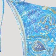 Paisley print tie-side bikini set