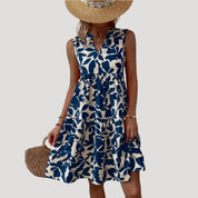 Women’s sleeveless tiered printed dress