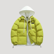 Men’s quilted puffer winter jacket with hood