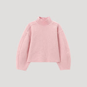 Women textured high-neck sweater