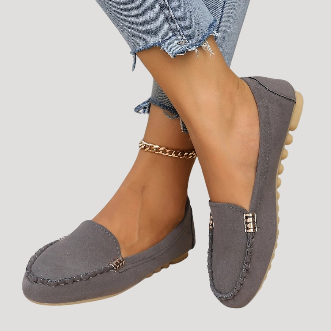Women’s slip-on driving loafers with stitched detail