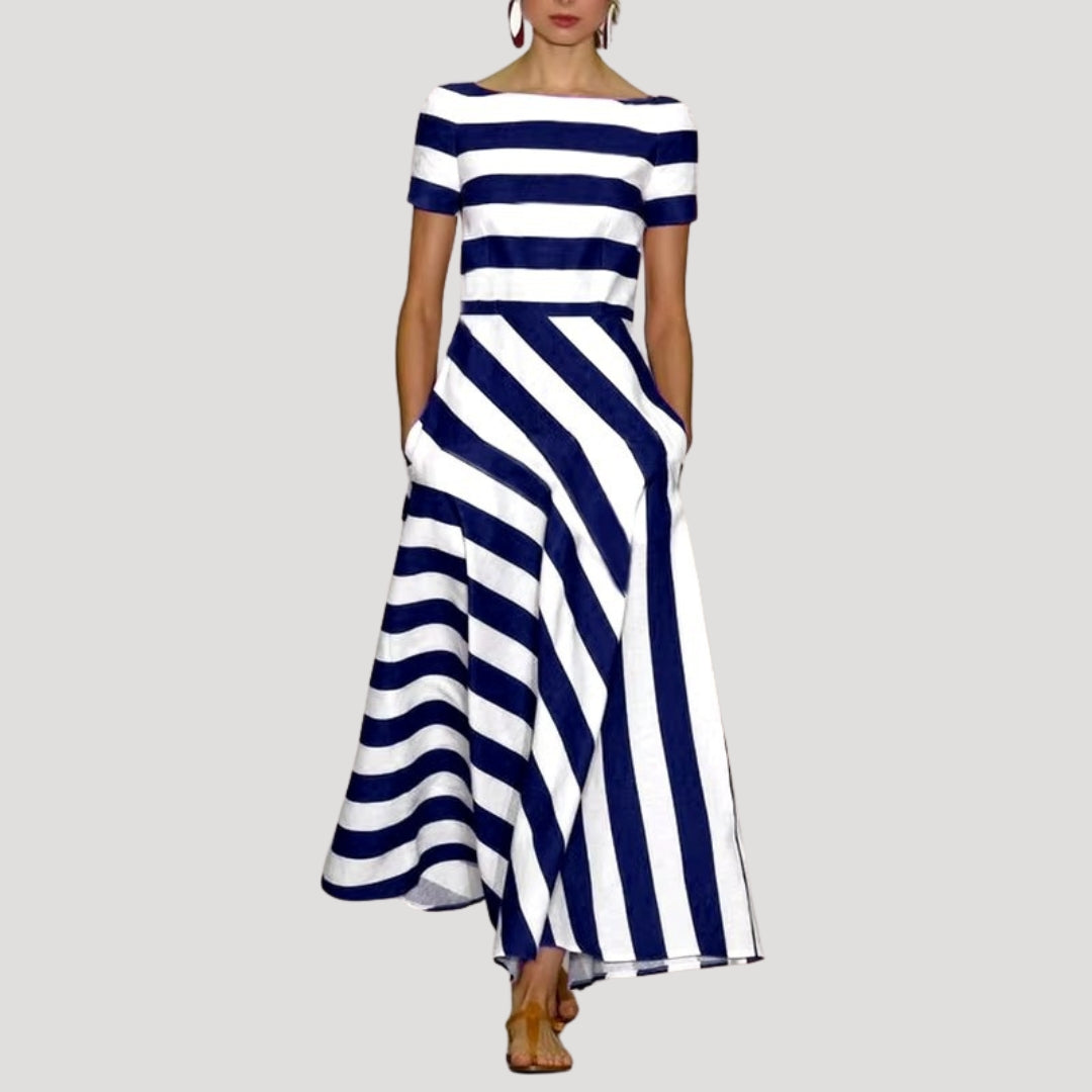 Women’s striped short sleeve maxi dress
