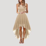 Women’s lace high low chiffon midi dress