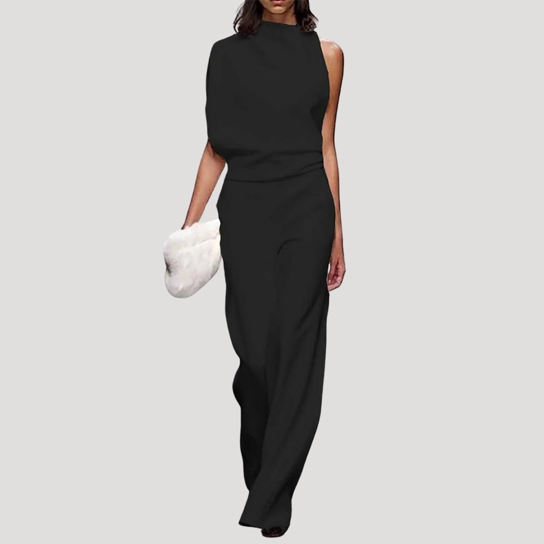 Women’s wide leg one shoulder wedding guest jumpsuit