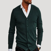 Men’s lightweight v neck button knit cardigan