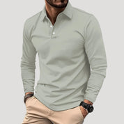 Men’s long sleeve polo shirt smart casual top
