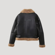 Women faux shearling aviator jacket