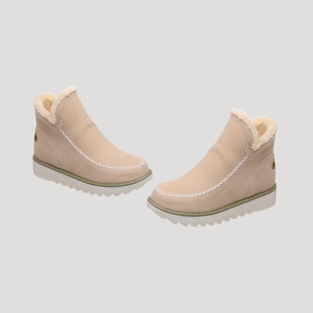 Women’s waterproof fur lined suede winter ankle boots