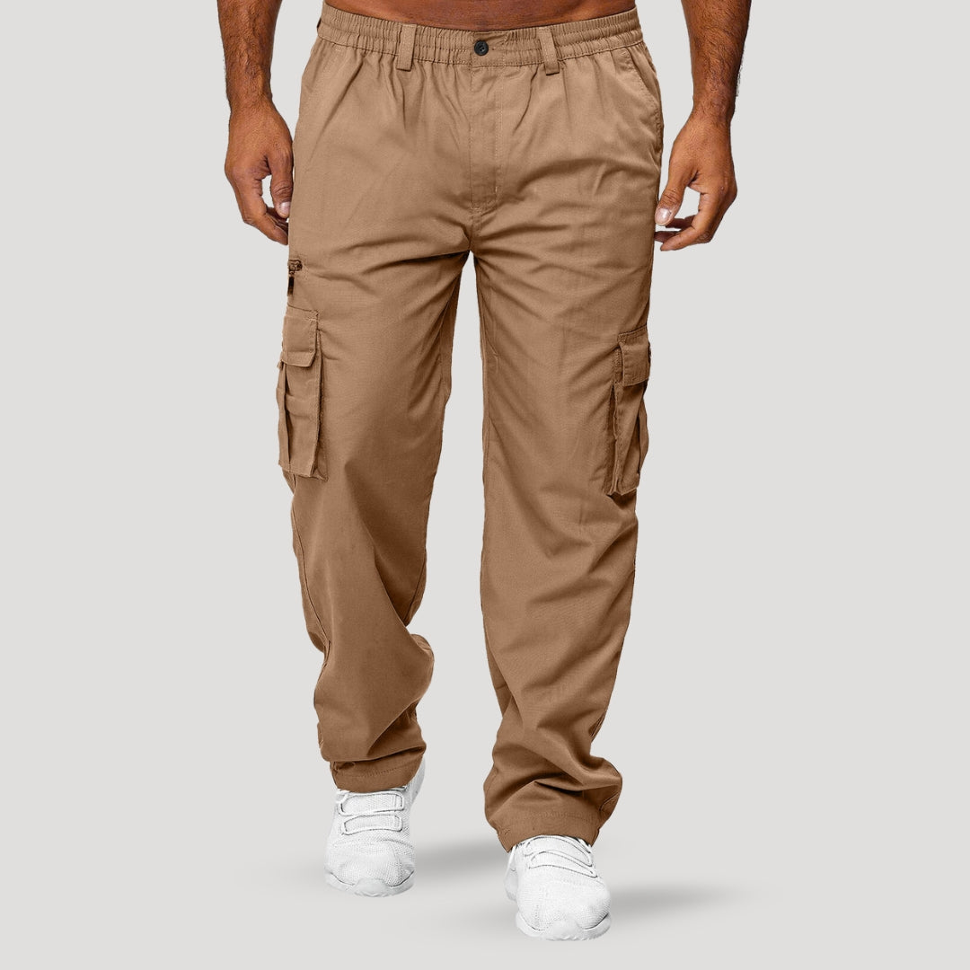 Cargo pants with elastic waistband