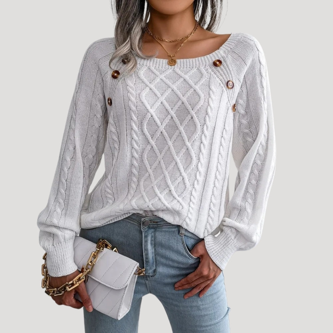 Women’s cable knit jumper soft knitted winter style