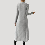 Ribbed knit dress with matching overlay