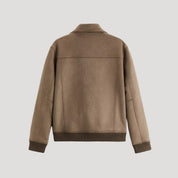 Men’s suede bomber jacket smart casual winter style