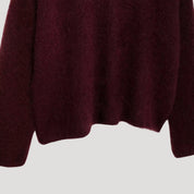 Women soft mohair crew-neck sweater