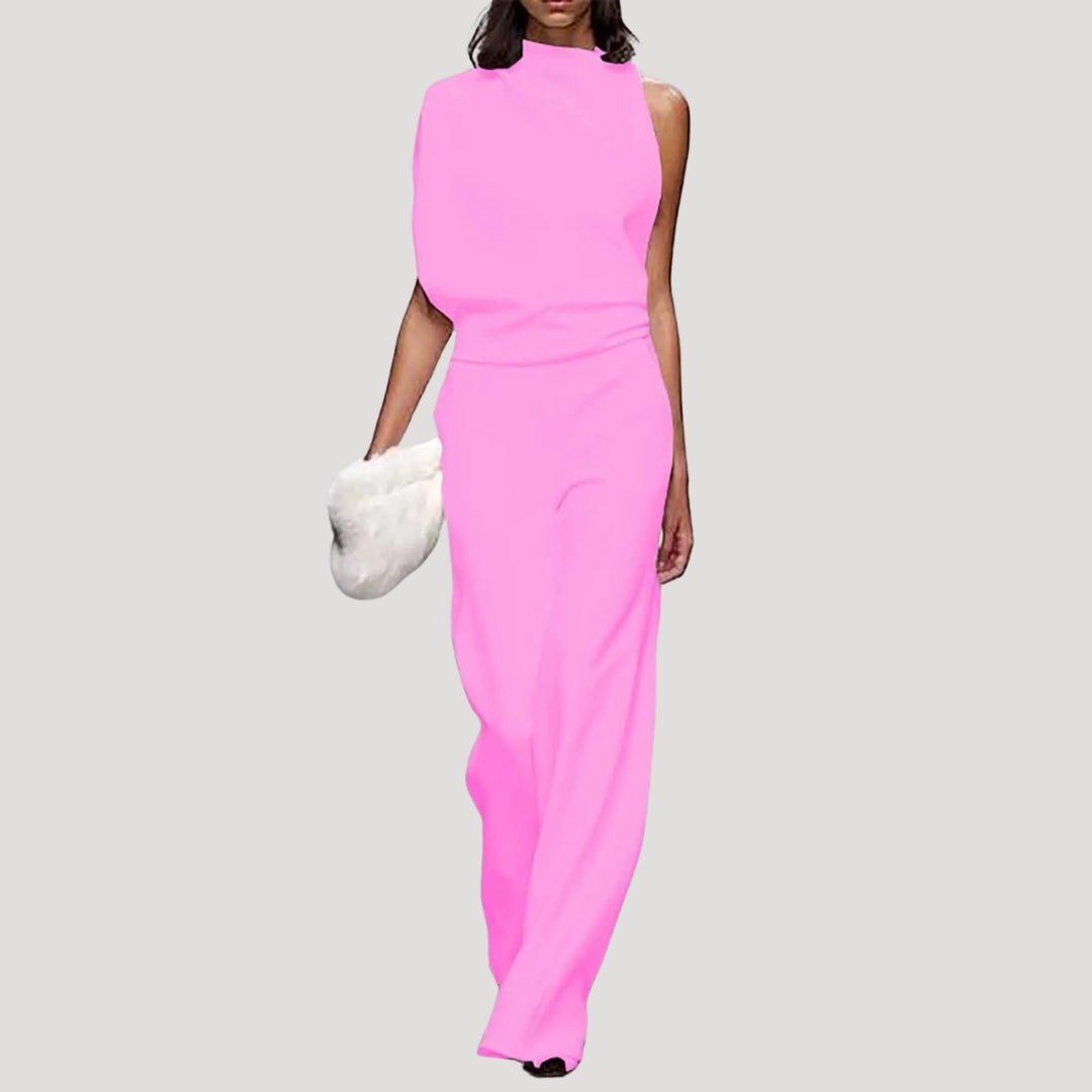Women’s wide leg one shoulder wedding guest jumpsuit