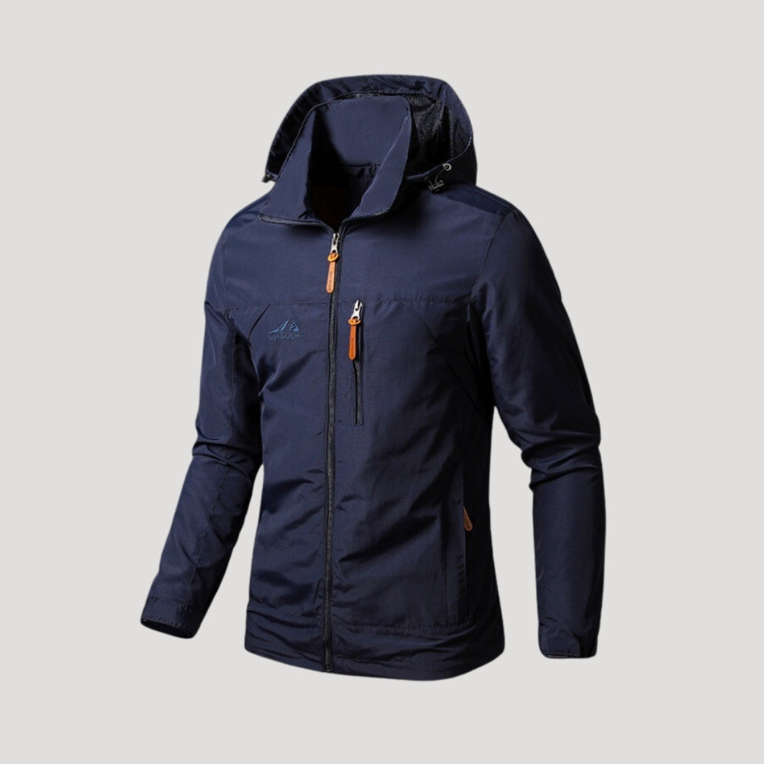 Men’s waterproof windbreaker rain jacket with hood