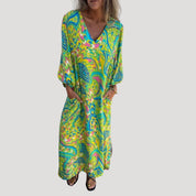 Women’s leopard print summer v neck maxi dress