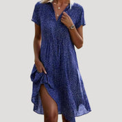 Women’s floral v neck short sleeve midi dress